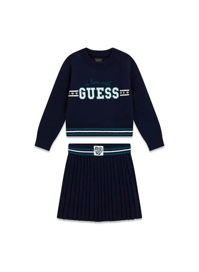 Guess Kids Set: Long Sleeve Sweater + Skirt