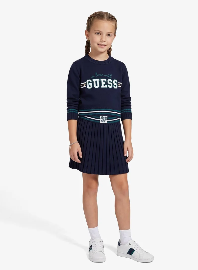 Guess Kids Set: Long Sleeve Sweater + Skirt