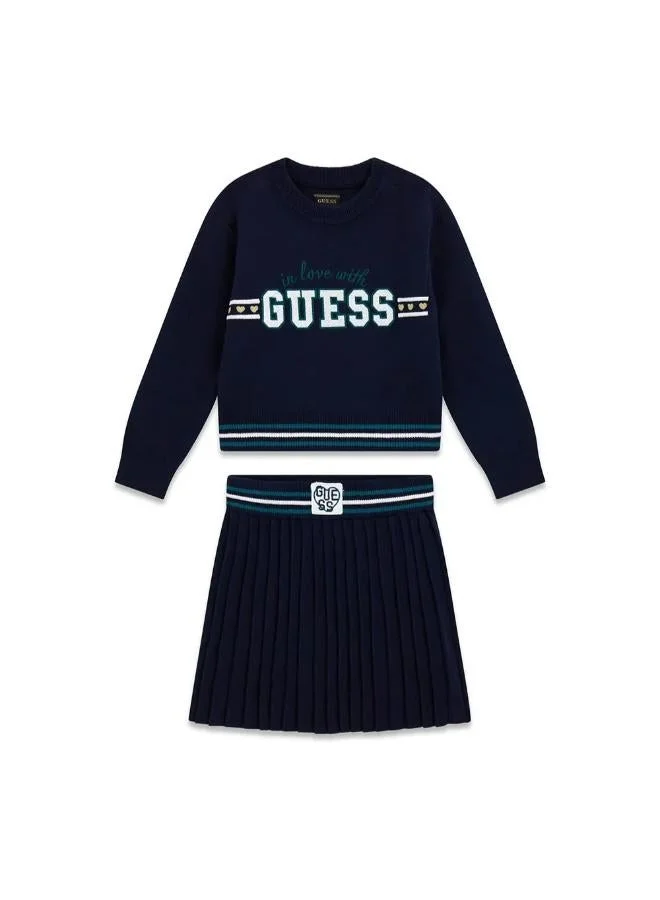Guess Kids Set: Long Sleeve Sweater + Skirt