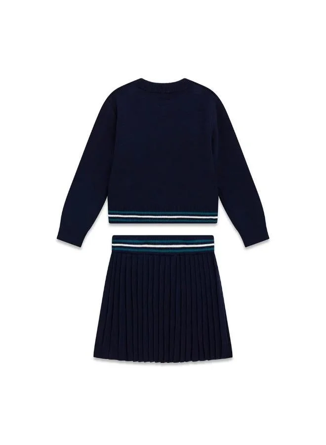 Guess Suiting Blue Kids Set: Long Sleeve Sweater + Skirt for Women | Best Price UAE