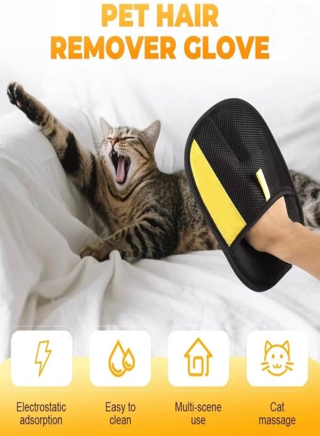 Pet Hair Remover Glove (3 Pack) Electrostatic Fur Removing Mitts for Furniture & Grooming - Image 2
