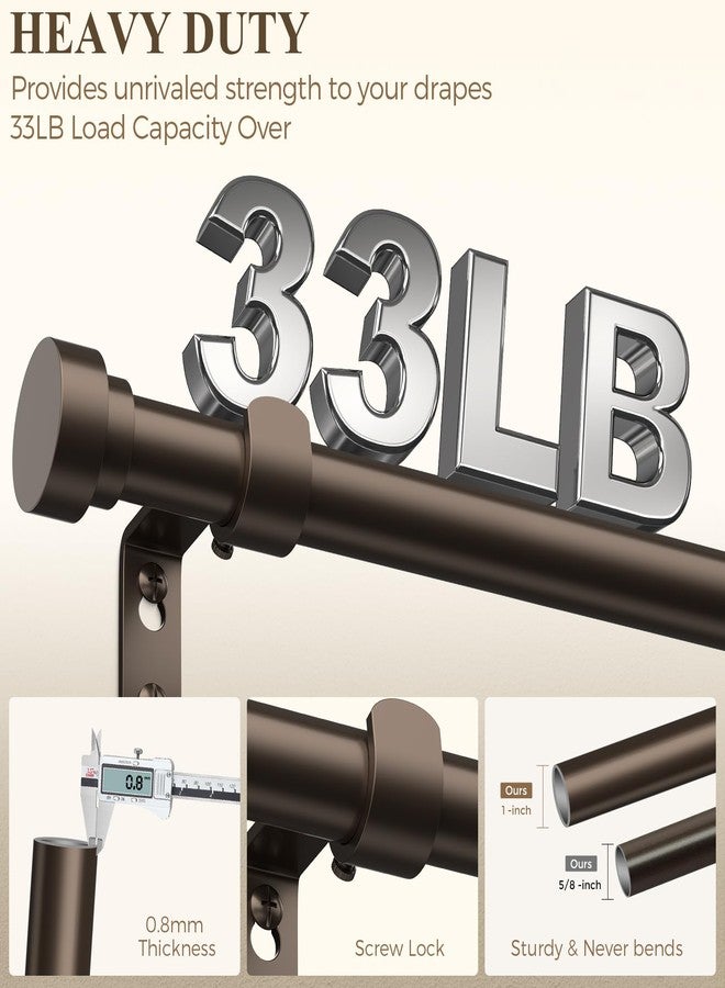 HEI! DEAR Bronze Curtain Rods 28 to 48 Inch, 1 Inch Heavy Duty, Adjustable, Modern Decorative, Telescoping Single Window, Antique Bronze - Image 4