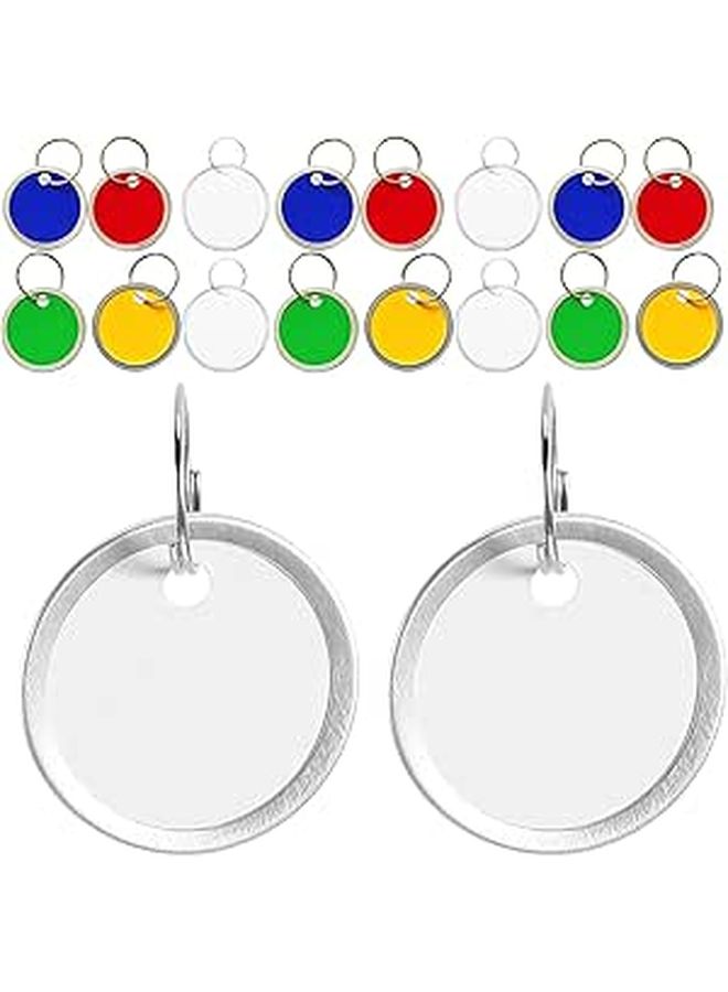 100 Pcs 31mm Round Paper Key Tags With Metal Rings Writable Luggage Backpack Identification - Image 1