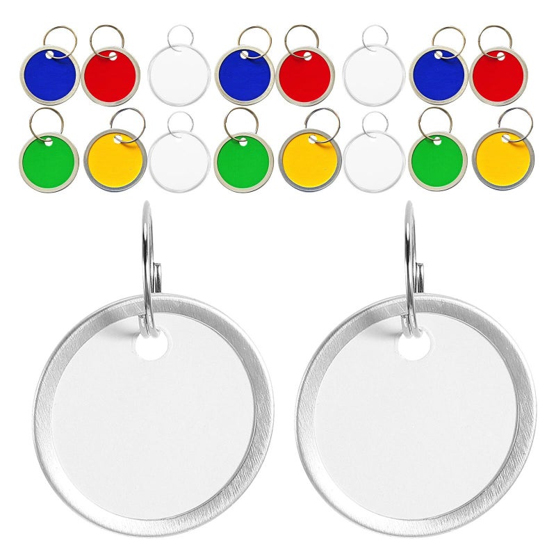 100 Pcs 31mm Round Paper Key Tags With Metal Rings Writable Luggage Backpack Identification - Image 2