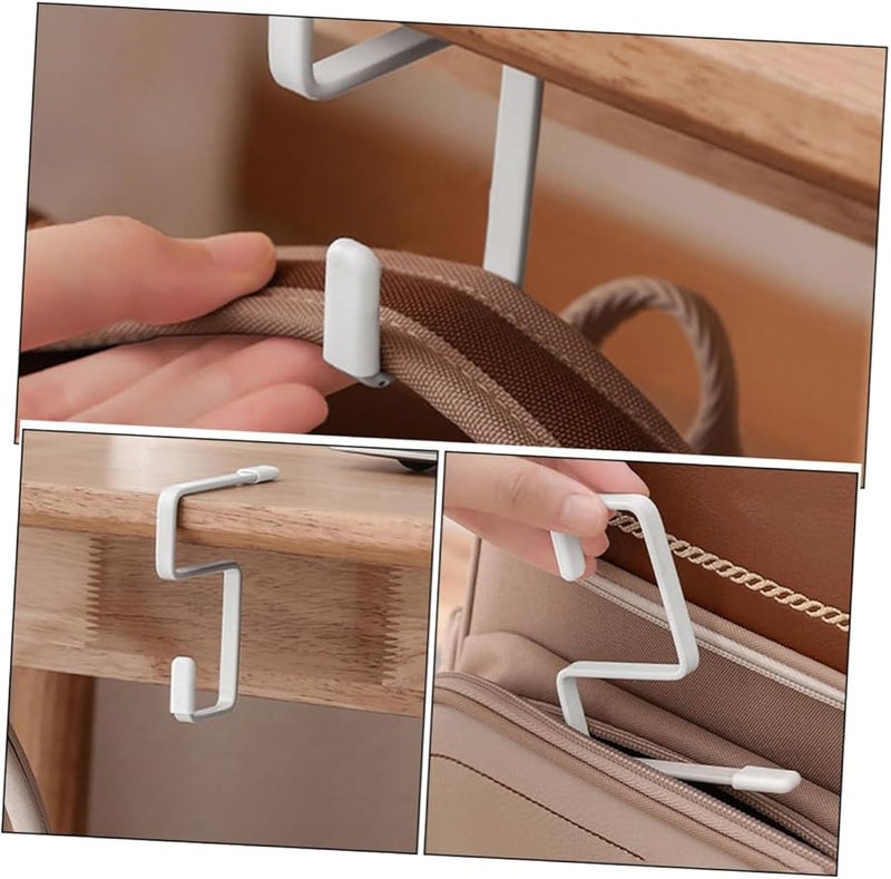 6 Pcs Iron Desk Hooks For Backpacks Purses Schoolbags Black - Image 4