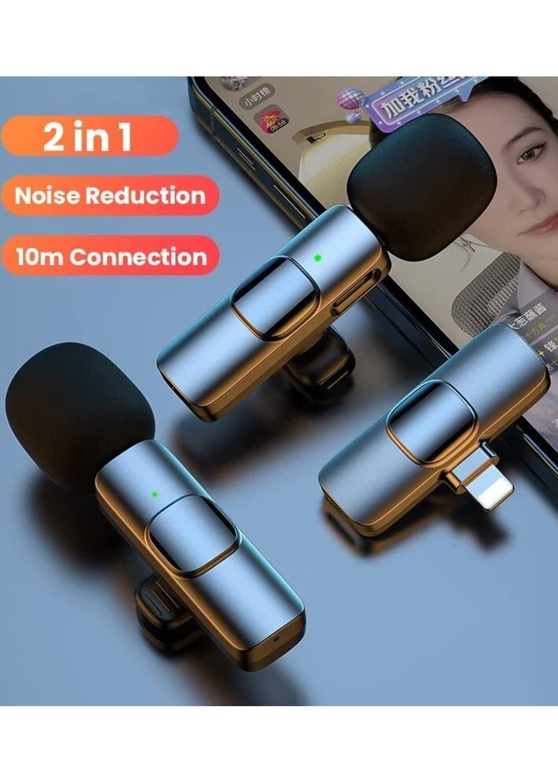 Denx Dual Wireless Bluetooth Microphone for iPhone, Noise Reduction Lavalier Mics with Receiver, Ideal for YouTube, TikTok, Reels, Live Streaming & Video Recording – Plug & Play - Image 4