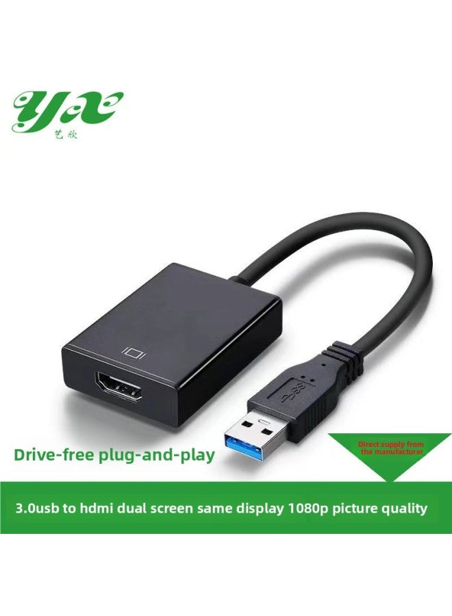 USB3.0 To HDMI/VGA Converter Computer To TV HD Docking Station To Expand Display Cable-Color:Black: 3.0 USB To HDMI + VGA + Audio - Image 3