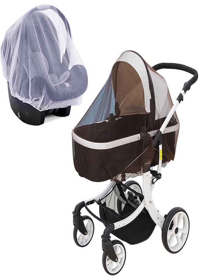 Vawolecy Mosquito Net for Baby Stroller 2 Pack, Universal & Breathable Bug Net for Car Seat, Bassinets,Mini Crib, Carseat Insect Protection - Image 1
