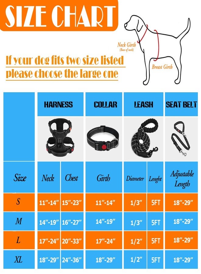 LOBEVE No Pull Dog Harness, Collar & Leash Set | Includes Dog Seat Belt, Collapsible Bowls & Poop Bag Dispenser. Ideal for Training, Walking, Hiking. Fits Small to Large Dogs(Black-XL) - Image 3