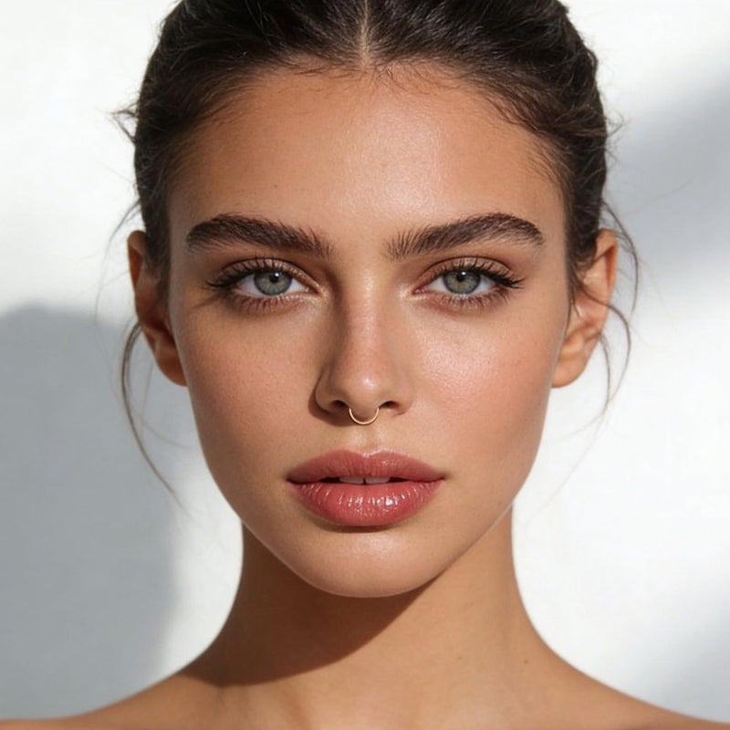 JFORYOU 6 قطع حلقات أنف مزيفة، 16G فولاذ مقاوم للصدأ مرصع بـ CZ مجوهرات ثقب مزيف، مشبك ربيع على حلقة دائرية بدون ثقب لأنف النساء والرجال - Image 3