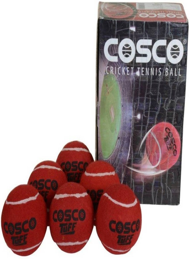 Cosco Rubber Durable Tuff Tennis Ball - Long-Lasting Performance For Intense Matches, Red