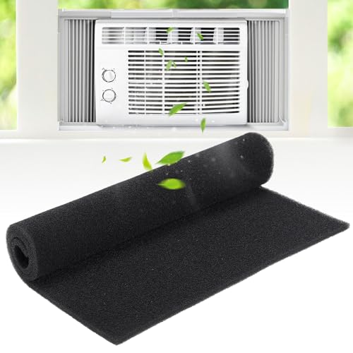 MADHOLLY 15.7" x 27.6" Extra Large Cuttable Air Conditioner Filters - Cut to Fit Carbon Pad Air Purifier Filters, Washable Reusable Foam Pad Pre Filter Roll for Air Filters AC Window Unit Charcoal Sheet - Image 1