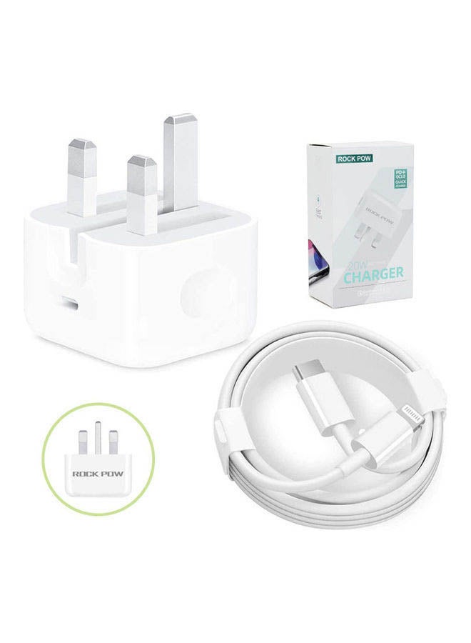 rockpow Rockpow Type C Pd Fast Charger With 1m Type C Lightning Cable 20W N48582324A