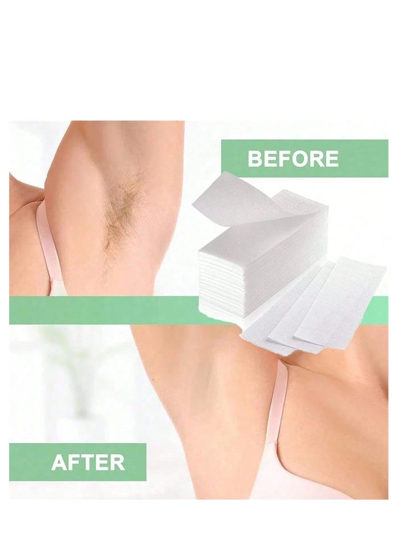 Hair Removal Wax Strips Paper Set – 100 Pcs White Waxing Strips - Image 3