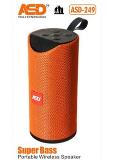 ASD Super Bass Portable Wireless Speaker ASD-249 with FM Radio, BT Connection, SD Card, Splash and Handsfree - Orange  - Image 2