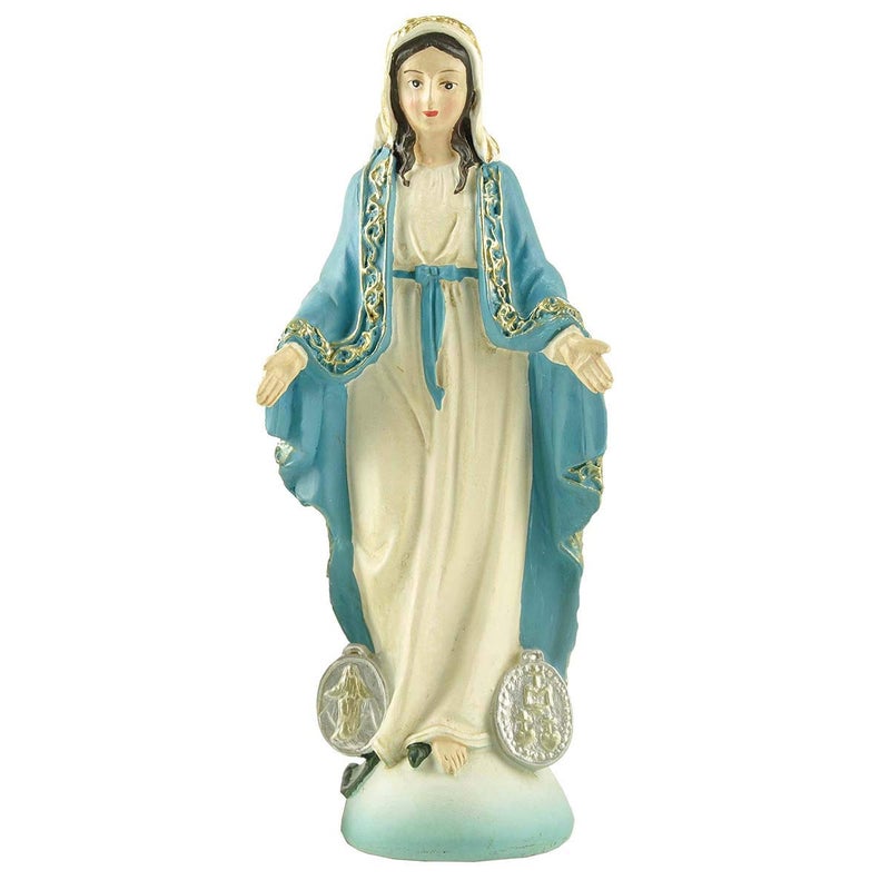 DurableDelights Virgin Mary Statue Catholic, Religious Decor Resin Statue, Our Lady of Grace of Collection and Home Use, 4.72" H. - Image 1