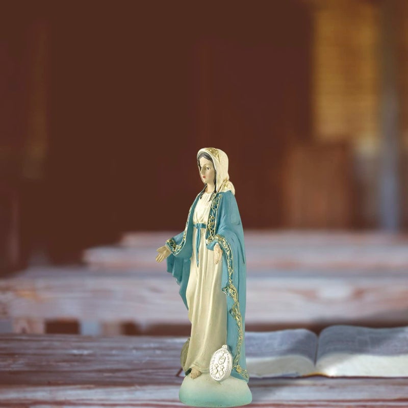 DurableDelights Virgin Mary Statue Catholic, Religious Decor Resin Statue, Our Lady of Grace of Collection and Home Use, 4.72" H. - Image 5