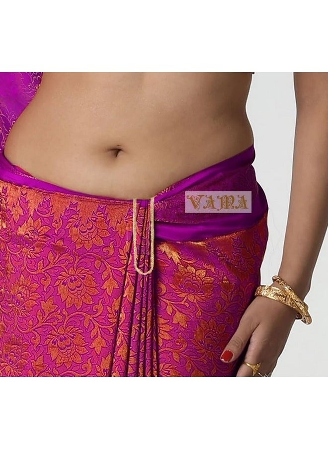 فاما دبوس ساري السلامة كليب على XU الحجاب Pallu Dupatta عقد قوي الطيات بروش دبابيس معدنية متعددة الأغراض للنساء  - Image 5