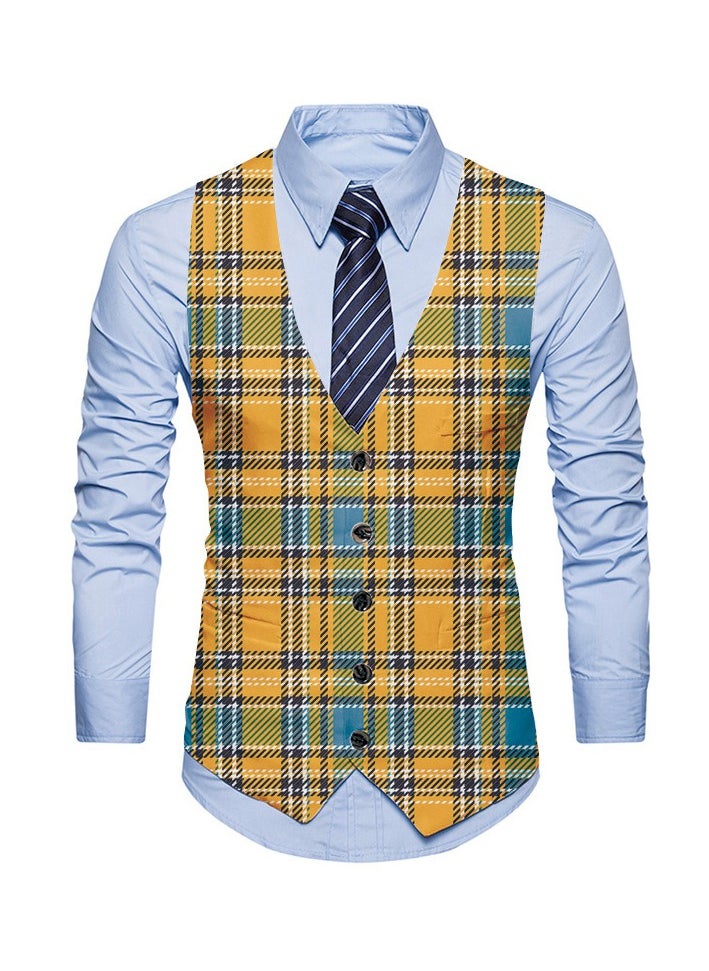 KUYING New Fashionable Personalized Printed Men's Suit Vest  - Image 1