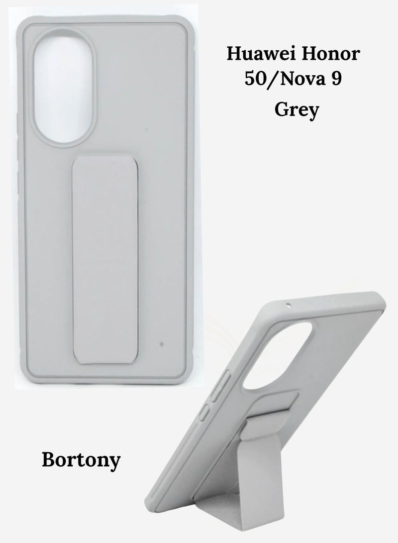 BORTONY Honor 50/Nova 9 Case, Fully Covered With Finger Grip Stand Holder Anti Slip Shockproof Protective Case Cover For Huawei Honor 50/Nova 9  - Image 1
