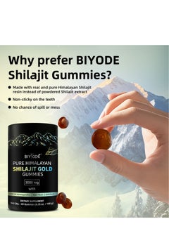 BIYODE Pure Himalayan Shilajit Supplement For Men & Women - High In Trace Minerals & Ashwagandha - Energy, Brain, Immunity Dietary Supplement 60 Gummies  - Image 4