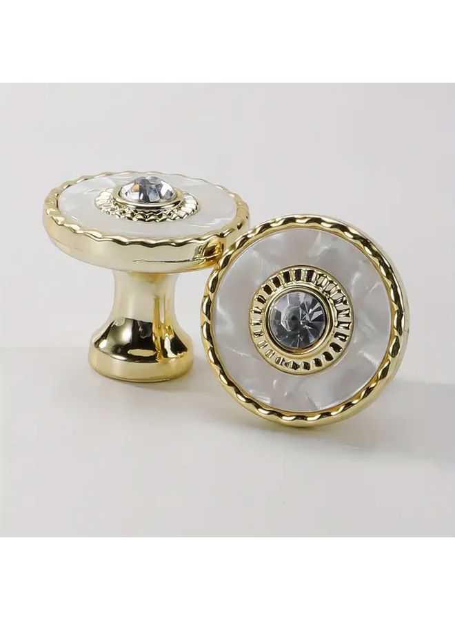 10 Pcs Crystal Cabinet Knobs With Polished Metal Finish Modern Luxury Bar Style Drawer Pulls Lock And Key Included Versatile Usage For Home And Office - Image 1