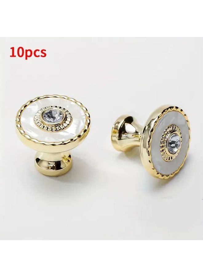 10 Pcs Crystal Cabinet Knobs With Polished Metal Finish Modern Luxury Bar Style Drawer Pulls Lock And Key Included Versatile Usage For Home And Office - Image 5