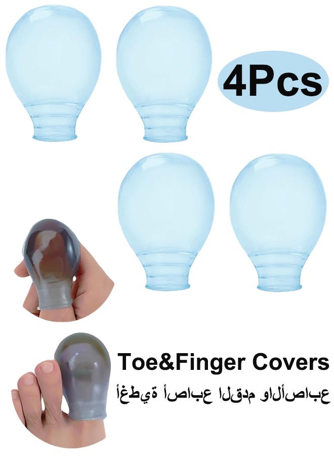 4 Pcs Waterproof Finger Protectors Waterproof Toe Cover for Shower and Nail Care Comfortable and Durable Soaking Sleeves for Fingers and Toe - Image 1