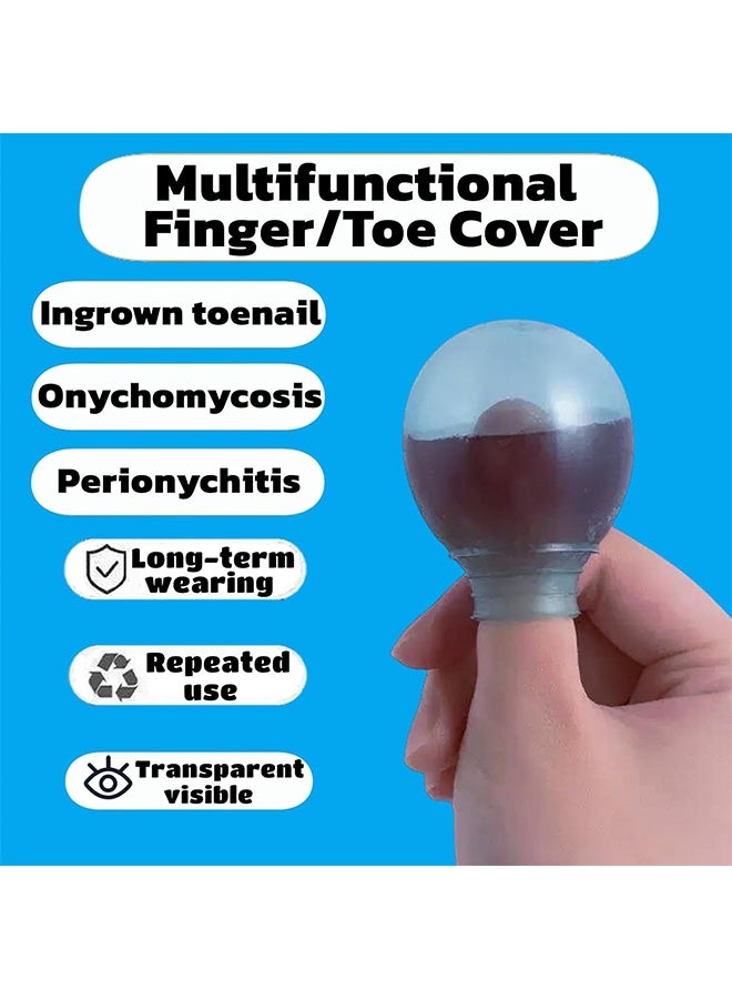 4 Pcs Waterproof Finger Protectors Waterproof Toe Cover for Shower and Nail Care Comfortable and Durable Soaking Sleeves for Fingers and Toe - Image 2