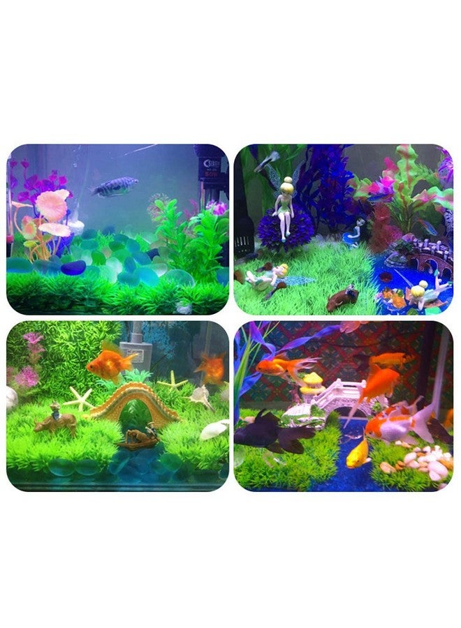 Kathson 3 Pcs Aquarium Grass Mat Decorations Artificial Plastic Lawn Ornament Landscape Green Plants Decoration For Saltwater Freshwater Tropical Fish Tank Decor  - Image 4