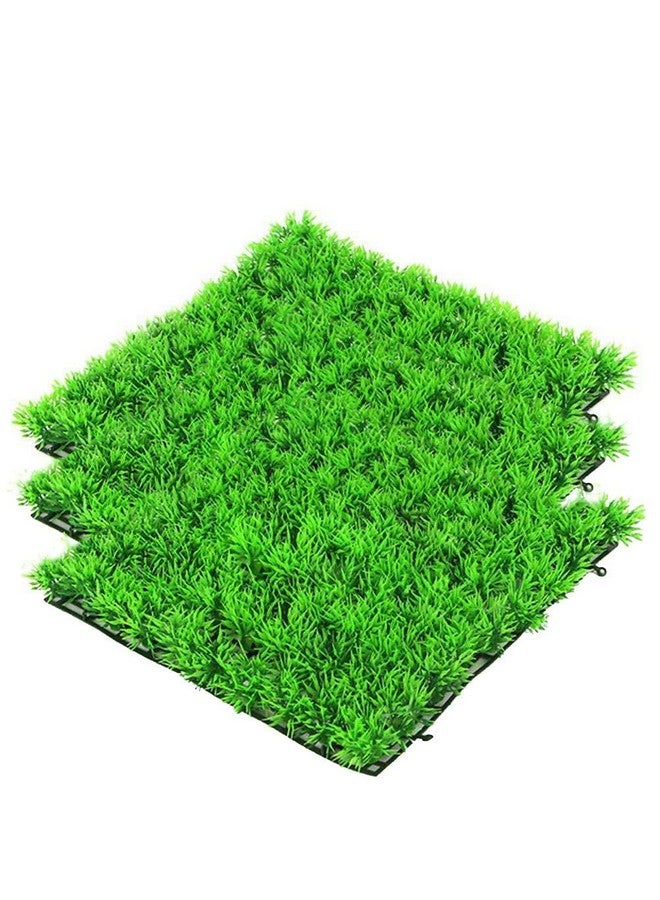 Kathson 3 Pcs Aquarium Grass Mat Decorations Artificial Plastic Lawn Ornament Landscape Green Plants Decoration For Saltwater Freshwater Tropical Fish Tank Decor  - Image 1