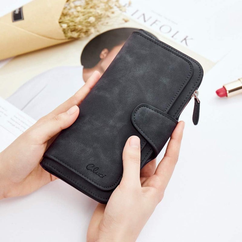 CLUCI Wallet For Women PU Leather RFID Blocking Womens Wallet Bifold Card Holder with ID Window Gifts for Women Birthday - Image 2