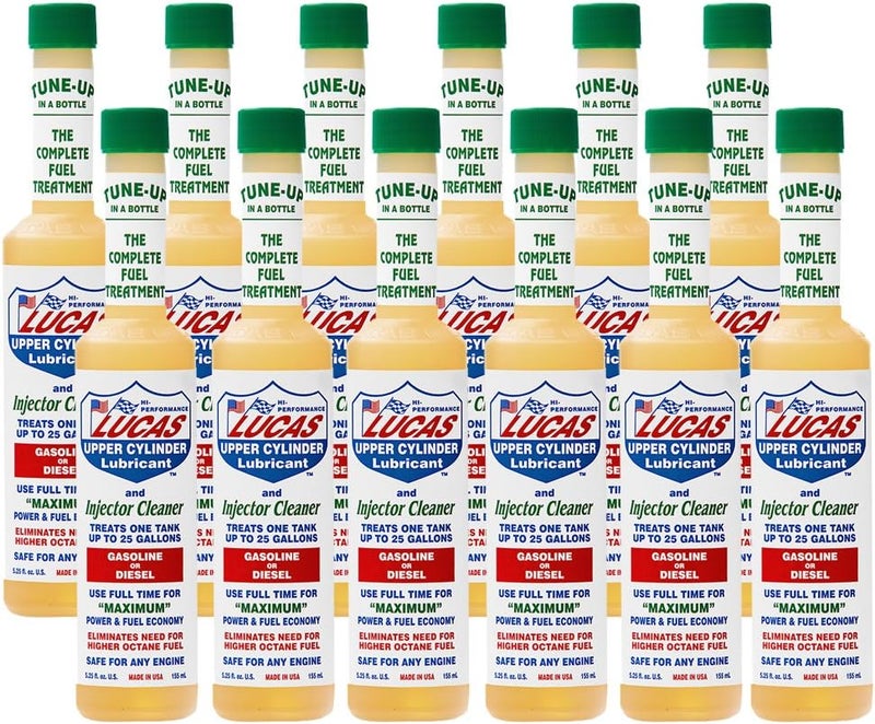 Lucas Upper Cylinder Lubricant & Fuel Injector Cleaner (5.25 oz.) - 12 Pack