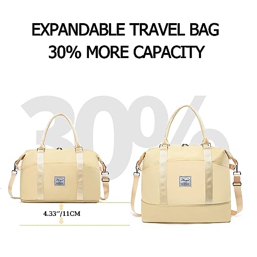 KURGOOL Large Travel Bag with Wet Pocket Multiple Pockets Gym Duffel Tote Bag Waterproof Carry On Bag with Trolley Sleeve - Image 3