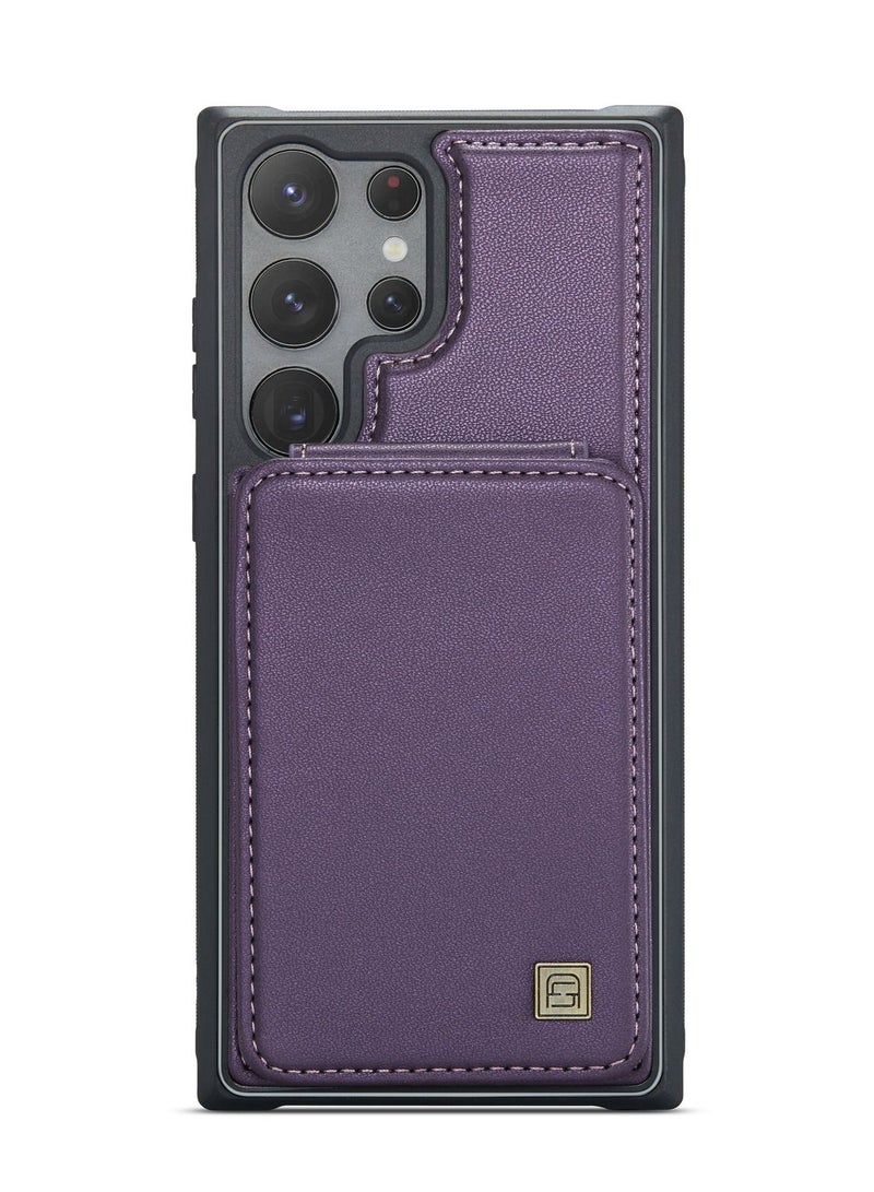 Suteni Back Cover Card Slots Leather Phone Case for Samsung - Image 1