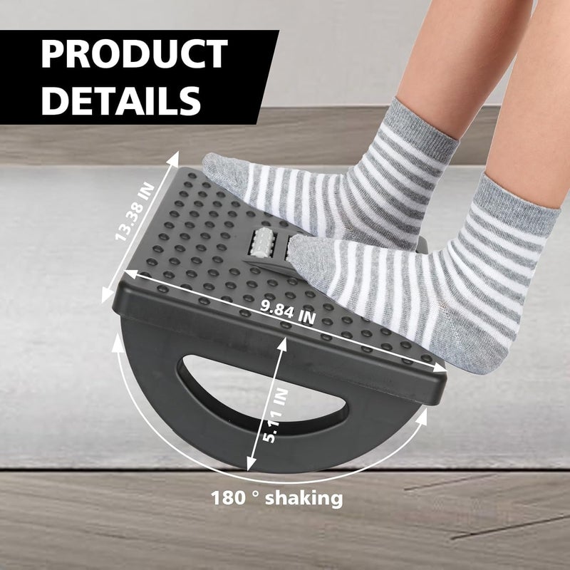 NOAEOU Rocking Foot Rest For Under Desk At Work, Comfortable Foot Stool Ergonomic Footrest With Foot Massage Feet Stand For Office & Home (Black) - Image 4