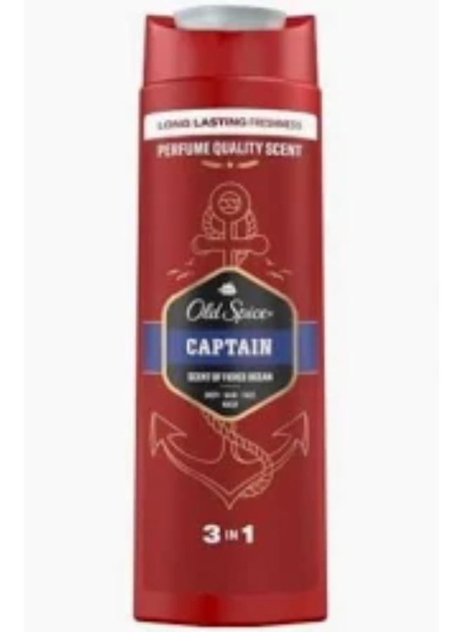 أولد سبايس Old Spice Face, Body & Hair 3IN1 CAPTAIN 400ML