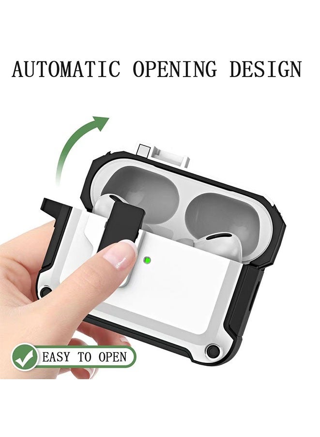 Muyixin TPU Shockproof Protective Case For AirPods Pro 2nd Generation 2023(USB-C),2022(Lightning Cable),1st Gen 2019 Charging Case, Full Drop Protection Auto Pop-Up Lid Design with Cleaner Kit, White  - Image 3