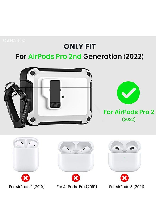 Muyixin TPU Shockproof Protective Case For AirPods Pro 2nd Generation 2023(USB-C),2022(Lightning Cable),1st Gen 2019 Charging Case, Full Drop Protection Auto Pop-Up Lid Design with Cleaner Kit, White  - Image 2