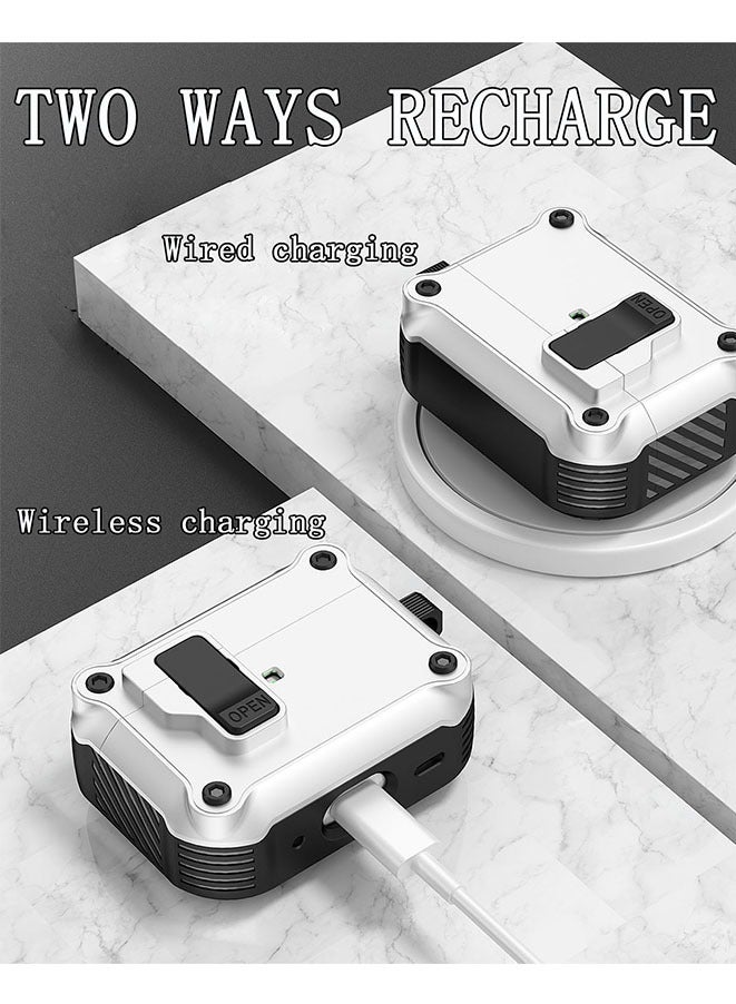 Muyixin TPU Shockproof Protective Case For AirPods Pro 2nd Generation 2023(USB-C),2022(Lightning Cable),1st Gen 2019 Charging Case, Full Drop Protection Auto Pop-Up Lid Design with Cleaner Kit, White  - Image 5