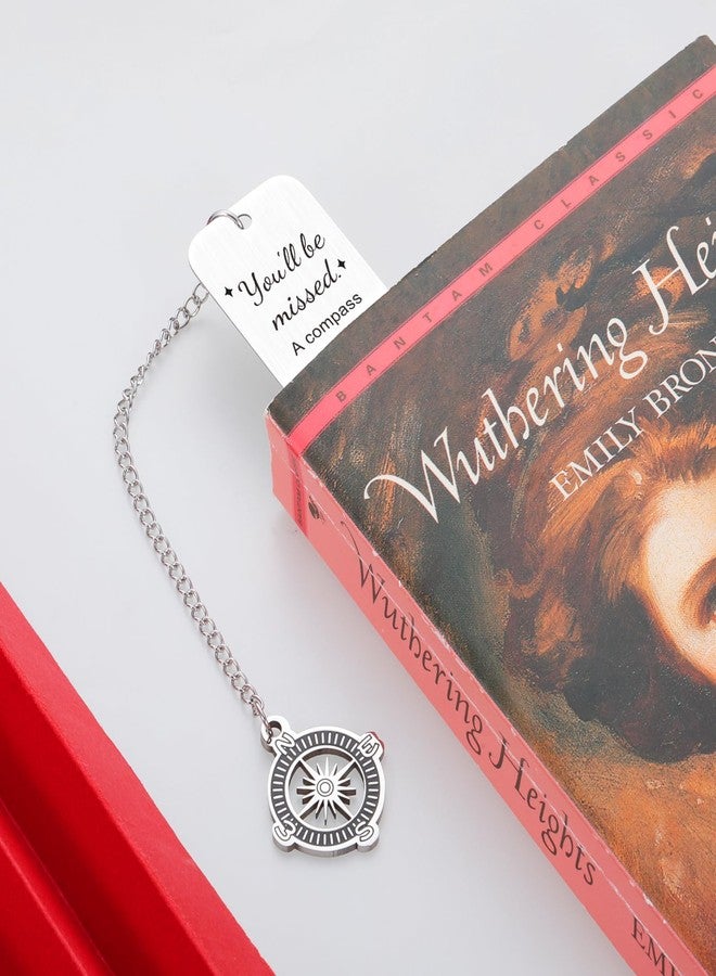 Vanlovemac Coworker Leaving Gifts for Women Farewell Going Away Goodbye Gifts for Coworkers Friends Boss Retirement Gift for Woman Teacher Goodbye Things Gifts for Colleagues You Will Be Miss Compass Bookmark - Image 4