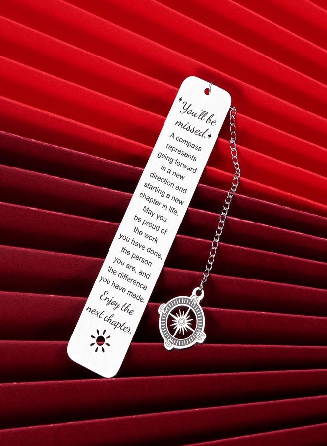 Vanlovemac Coworker Leaving Gifts for Women Farewell Going Away Goodbye Gifts for Coworkers Friends Boss Retirement Gift for Woman Teacher Goodbye Things Gifts for Colleagues You Will Be Miss Compass Bookmark - Image 2