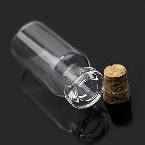 KRAFTMASTERS KRAFTMASTERS 10pcs Lovely Small Wish Bottle Tiny Clear Empty Wishing Glass Message Vial with Cork Stopper 11X22MM  - Image 3