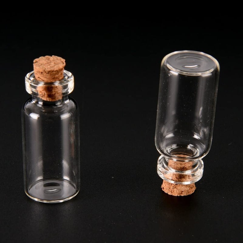 KRAFTMASTERS KRAFTMASTERS 10pcs Lovely Small Wish Bottle Tiny Clear Empty Wishing Glass Message Vial with Cork Stopper 11X22MM  - Image 5
