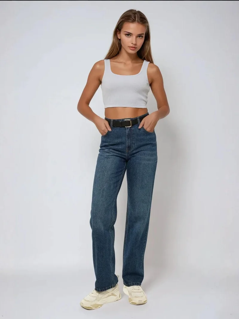 HICCUP Fitted Crew Neck Cropped Tank Top