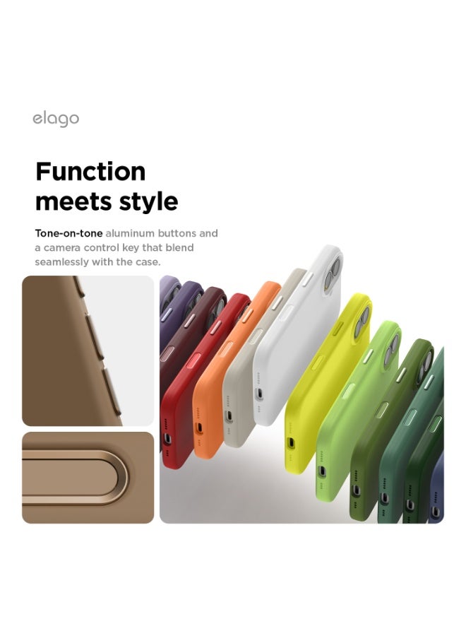 Elago Magnetic Liquid Silicone for iPhone 17 case cover [Camera Control Button Cover] compatible with MagSafe Shockproof - Brown - Image 4