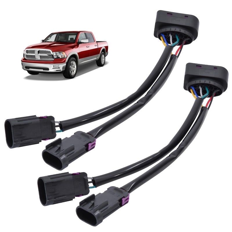 Farpida 2Pcs Conversion Harnesses Quad Housing to Projector Headlight Fits for Dodge Ram Truck 20092018 Projector Headlight Conversion Harness Replace for Ram Truck 20092018