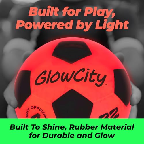 GlowCity Light Up Soccer Ball, Glow in The Dark Ball, Size 4 LED Glow Soccer Ball, Impact Activated, Durable for Outdoor Play, Great Birthday for Boys, Girls & Teens Ages 8-12+ - Image 5