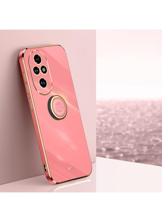 The Bros Case For Honor 200 Pro Straight 6D Plating Gold Edge TPU Shockproof Case with Ring Holder