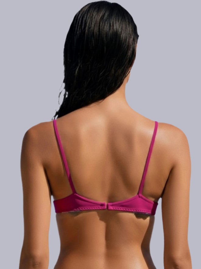 Eden Magenta Non-Padded Non Wired Cotton Blend T-Shirt Bra - Image 2